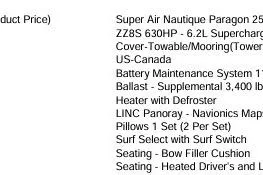 Slide: The Image of 2024 Nautique Super Air Nautique G25 Paragon features and specifications list. - 15