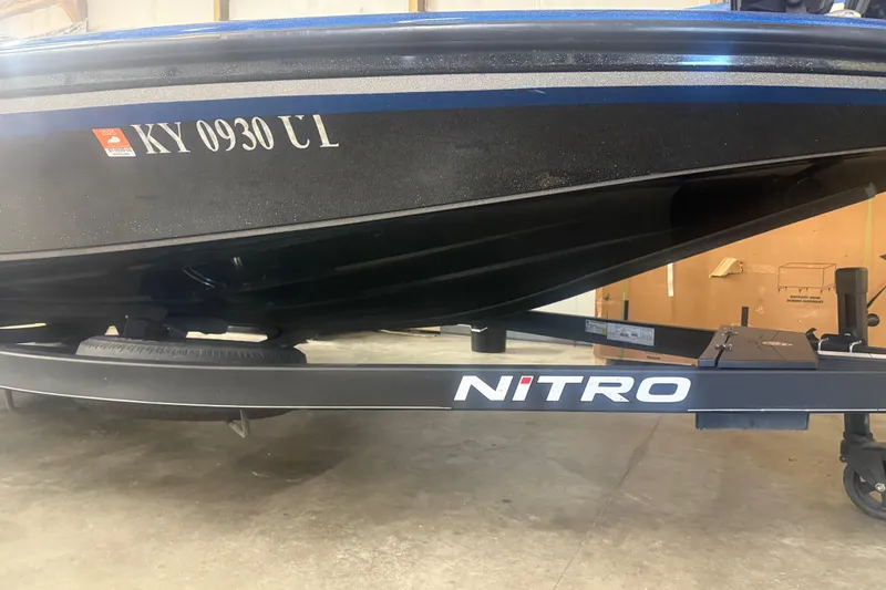 Slide: The Image of 2021 Nitro Z21 Pro boat on trailer, displaying registration KY 0930 UL. - 4