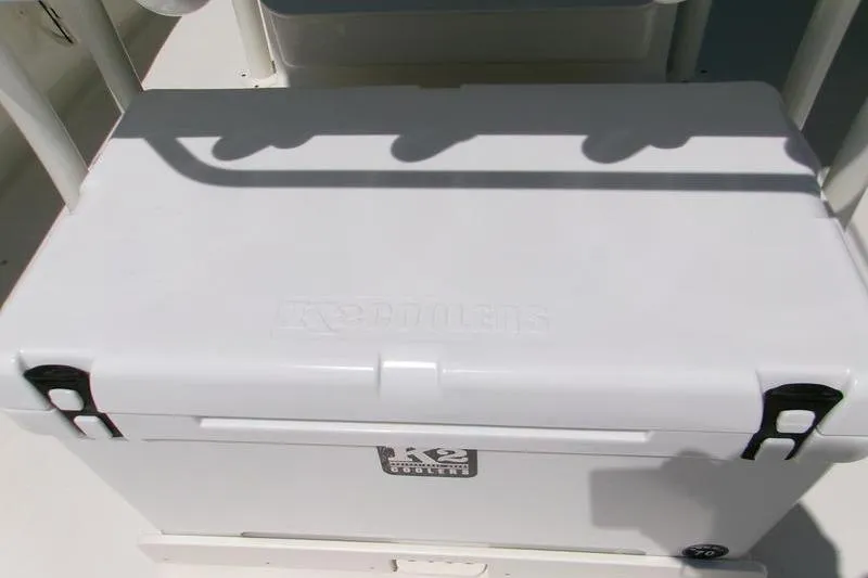 Slide: The Image of White K2 cooler on 2026 Key West 239 FS boat deck. - 18