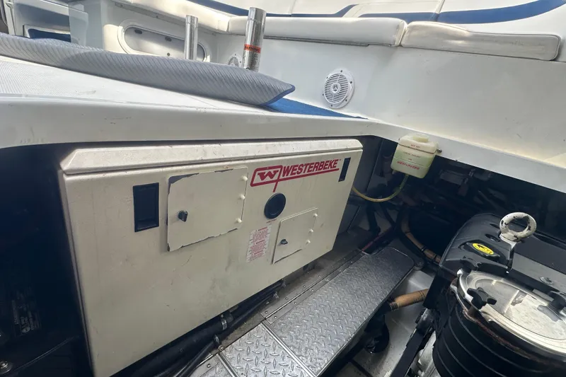 Slide: The Image of 2007 Formula 400 Super Sport engine compartment with Westerbeke generator. - 51