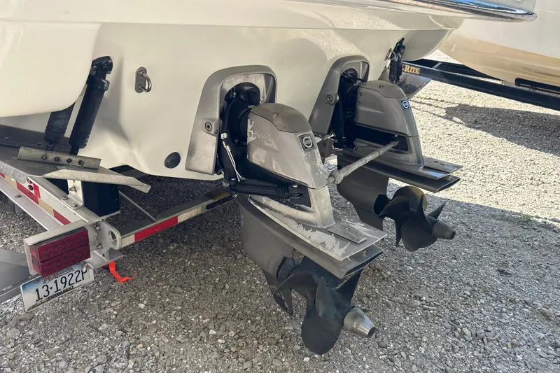 Slide: The Image of 2007 Formula 400 Super Sport boat with dual outboard motors on a trailer. - 55