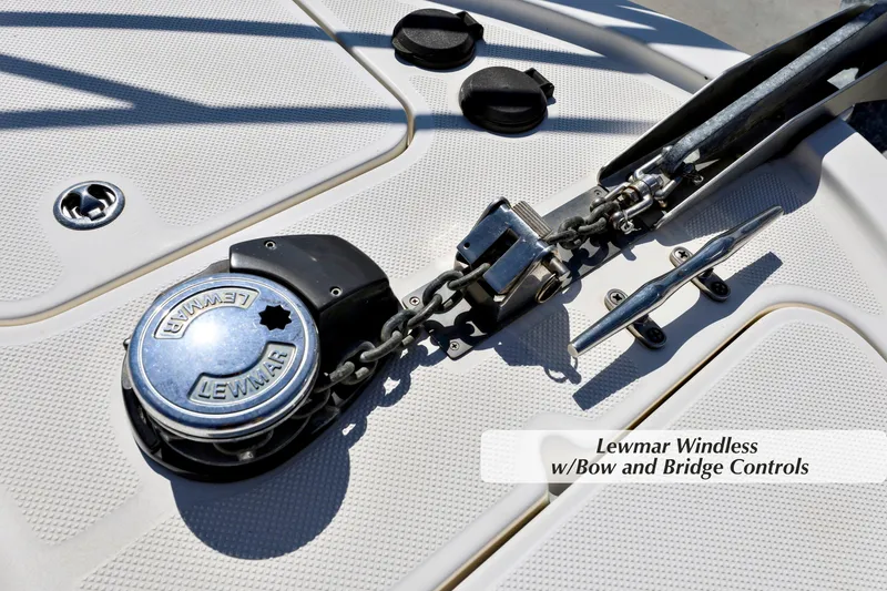 Slide: The Image of Lewmar windlass on 2005 Meridian 459 Aft cabin motor yacht deck. - 14