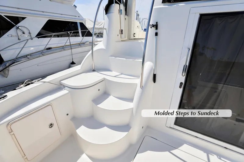 Slide: The Image of Molded steps leading to sundeck on 2005 Meridian 459 Aft cabin motor yacht. - 7