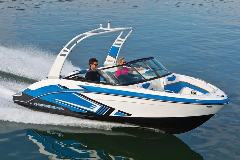 Slide: The Image of Manufacturer Provided Image: 2018 Chaparral Vortex 203 VRX speedboat cruising on water. - 35