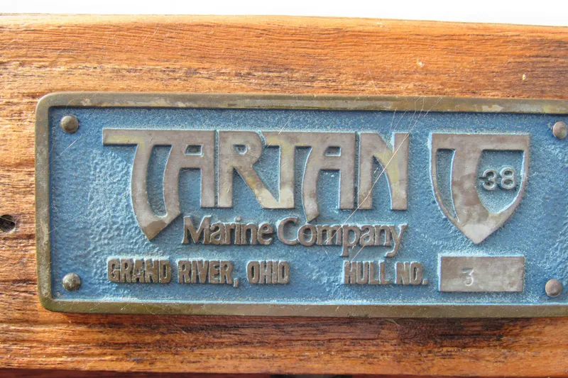 Slide: The Image of Plaque of 1976 Tartan 3800 sailboat by Tartan Marine Company, Grand River, Ohio. - 24