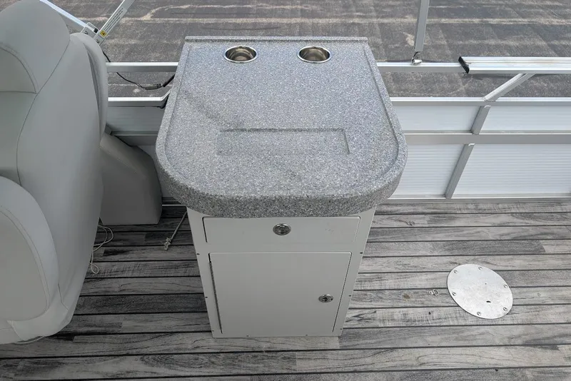 Slide: The Image of 2021 Qwest LS 822 DS Bar with granite countertop on boat deck. - 16