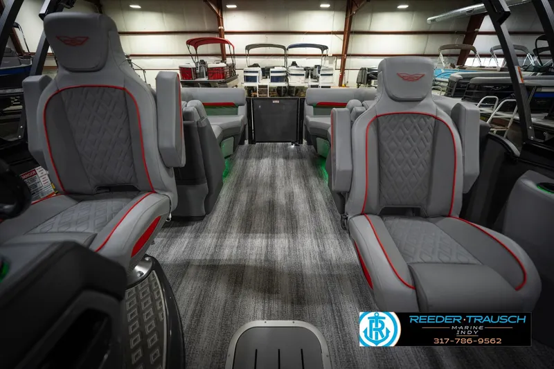 Slide: The Image of Interior of 2026 Bennington 22 MFB boat with luxurious seating and modern design. - 16