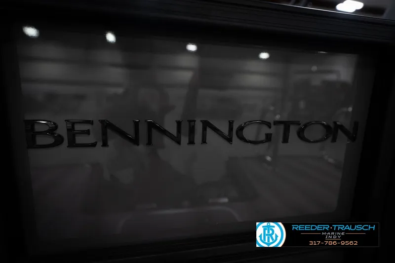 Slide: The Image of Bennington 22 MFB 2026 logo with Reeder Trausch Marine contact details. - 52