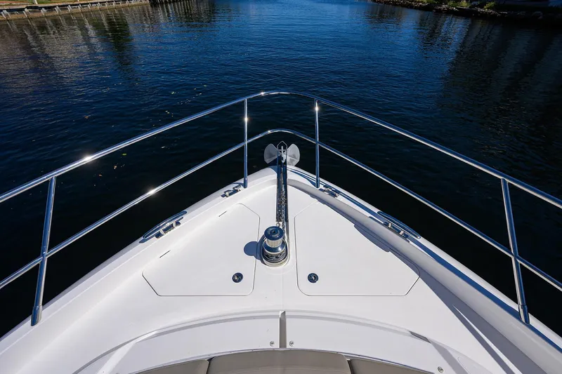 Slide: The Image of Bow view of 2020 Princess F70 yacht on calm water. - 90