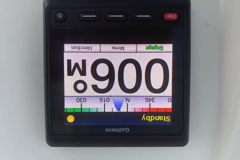 Slide: The Image of Garmin marine display showing compass heading on Invincible 36 CC, 2008 model. - 15