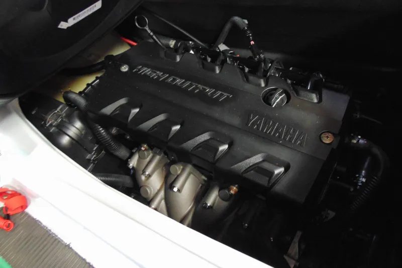 Slide: The Image of 2014 Yamaha WaveRunner FX HO engine compartment, showcasing high-output engine components. - 7