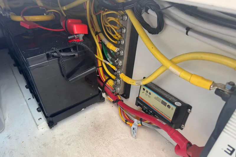 Slide: The Image of Electrical system of 2020 Cutwater C-30 CB boat with battery and wiring. - 41