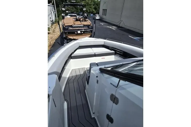 Slide: The Image of 2026 Cobalt A29 boat with sleek interior design and spacious seating area. - 8