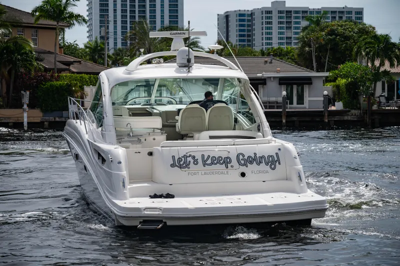 Slide: The Image of 2006 Sea Ray 48 Sundancer yacht cruising in Fort Lauderdale, Florida waters. - 3