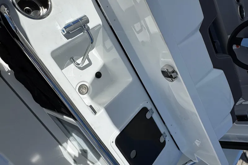 Slide: The Image of 2026 Jeanneau Leader WA 7.5 boat interior with sink and faucet detail. - 16