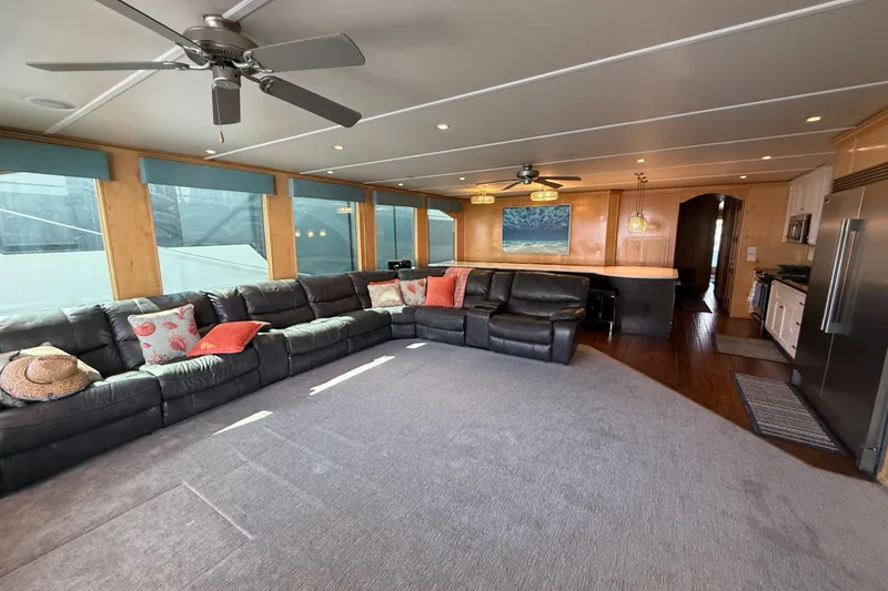 Slide: The Image of Luxurious 2015 STARDUST Oceans Share #2 houseboat interior with spacious seating and modern kitchen. - 19