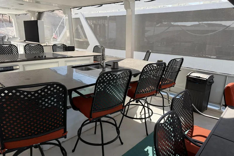 Slide: The Image of Luxurious 2015 STARDUST Oceans Share #2 yacht interior with elegant seating and dining area. - 78