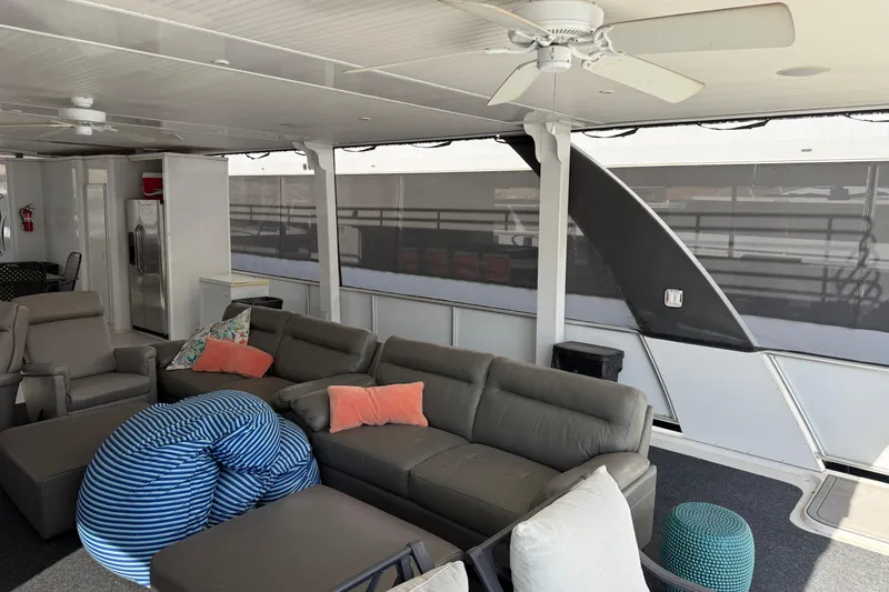 Slide: The Image of Luxurious interior of 2015 STARDUST Oceans Share #2 yacht with modern seating and decor. - 93