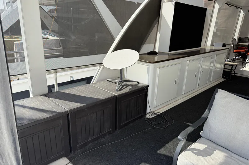Slide: The Image of Modern boat interior with satellite dish, storage, and seating on STARDUST Oceans Share #2, 2015. - 95
