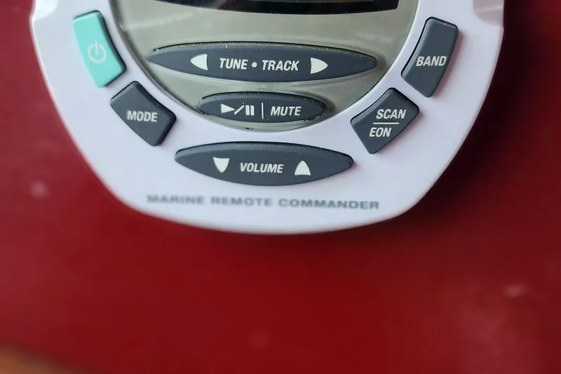 Slide: The Image of Marine remote commander on 1987 Sea Ray 340 Sundancer boat, featuring control buttons. - 12