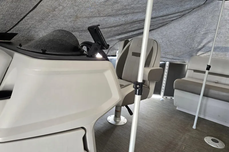 Slide: The Image of Interior of 2023 Godfrey Sweetwater 2086 CX pontoon boat with seating and console. - 6