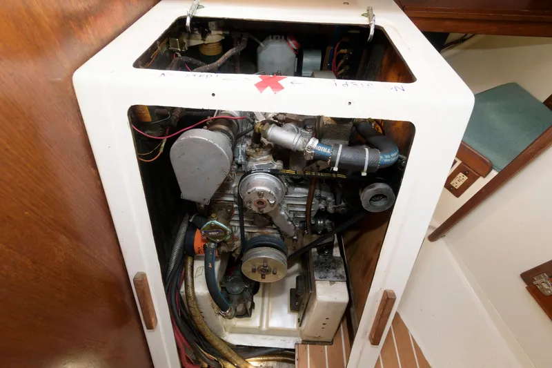 Slide: The Image of Engine compartment of a 1985 Tartan 40 sailboat. - 25