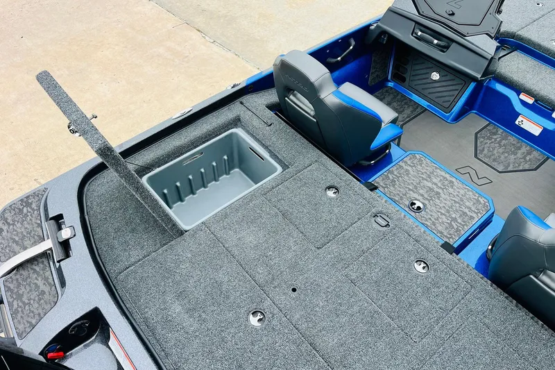 Slide: The Image of 2026 Nitro Z21 XL Pro boat interior with storage compartments and seating. - 115
