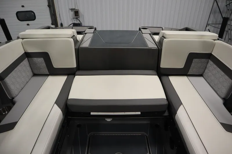 Slide: The Image of 2022 Heyday H22 boat interior with stylish seating and modern design. - 39