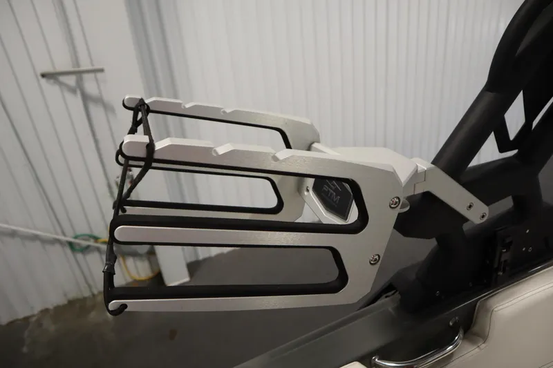 Slide: The Image of 2022 Heyday H22 boat wakeboard rack in a storage area. - 43