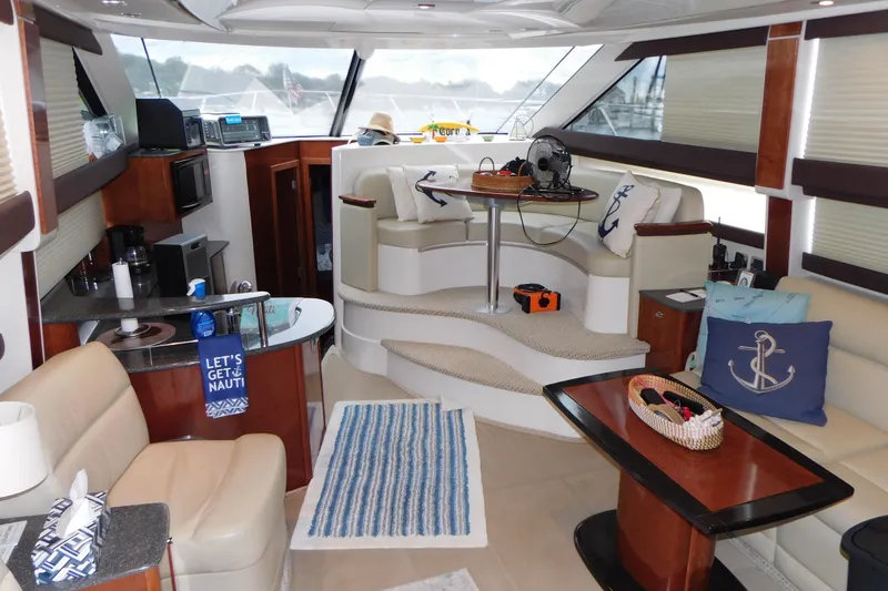 Slide: The Image of Luxurious interior of a 2009 Meridian 391 Sedan yacht with modern amenities. - 25