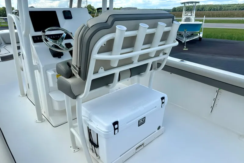 Slide: The Image of Open white cooler on 2026 Key West 239 FS boat deck. - 31
