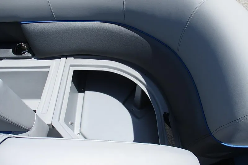 Slide: The Image of 2026 Bentley Pontoons Legacy 220 Quad Swingback interior seating detail. - 12