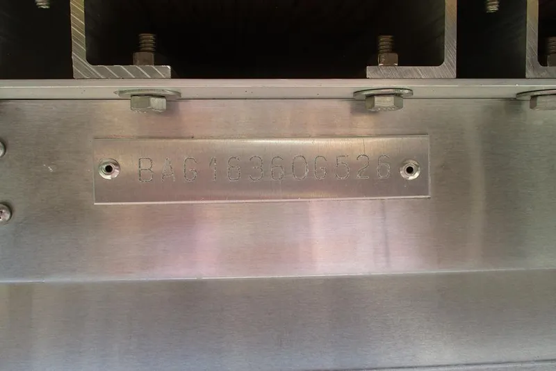 Slide: The Image of Hull identification number on a 2026 Bentley Pontoons Legacy 220 Quad Swingback. - 34