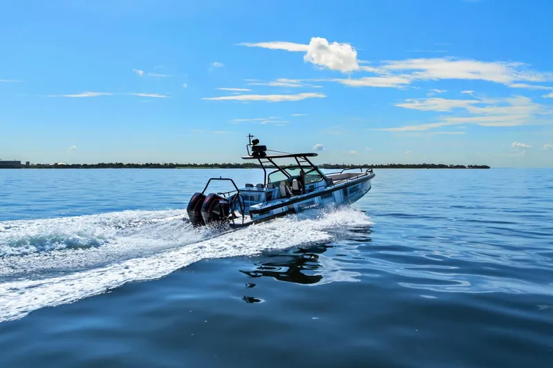 Slide: The Image of 2022 Axopar Brabus Shadow 500 TT - Starboard 3/4 Stern - 48