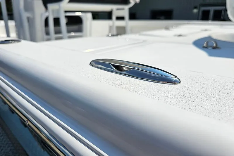 Slide: The Image of 2026 Sea Pro 230 Bay boat deck with sleek chrome fittings. - 31