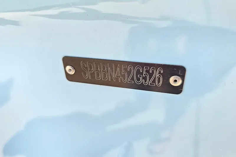Slide: The Image of 2026 Sea Pro 230 Bay boat identification plate with serial number SPBBN452G526. - 33