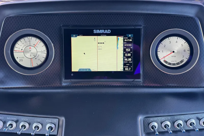 Slide: The Image of Dashboard of 2022 Viaggio Diamante B with navigation and gauges. - 12