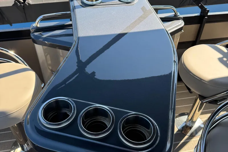 Slide: The Image of Luxurious 2022 Viaggio Diamante B boat interior with sleek bar and comfortable seating. - 37