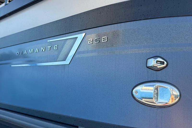 Slide: The Image of 2022 Viaggio Diamante B 26B boat exterior with sleek metallic detailing. - 43