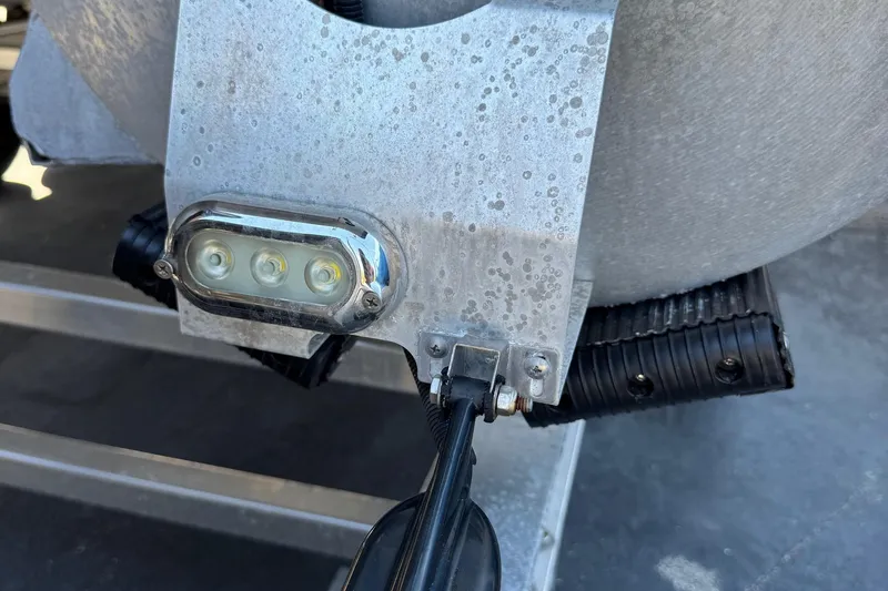 Slide: The Image of Close-up of a 2022 Viaggio Diamante B boat component with LED light and wiring. - 45