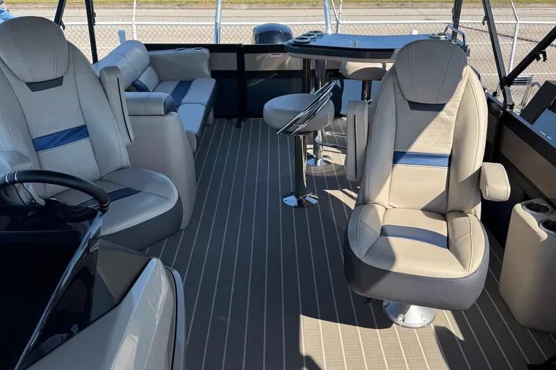 Slide: The Image of Luxurious 2022 Viaggio Diamante B boat interior with plush seating and modern design. - 5