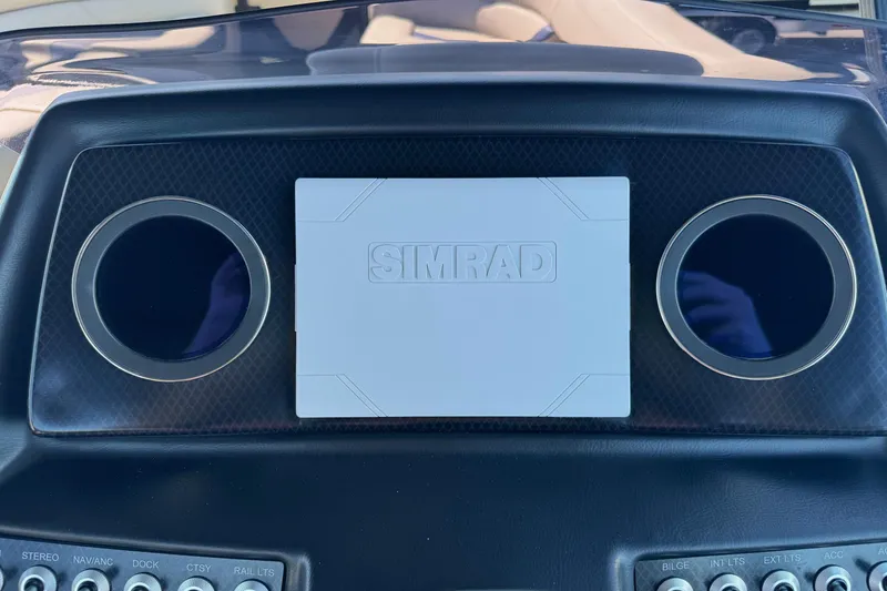 Slide: The Image of Dashboard of 2022 Viaggio Diamante B with Simrad display and control panel. - 8