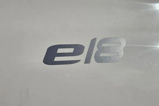 Slide: The Image of Bayliner Element E18 logo on 2019 model boat exterior. - 4