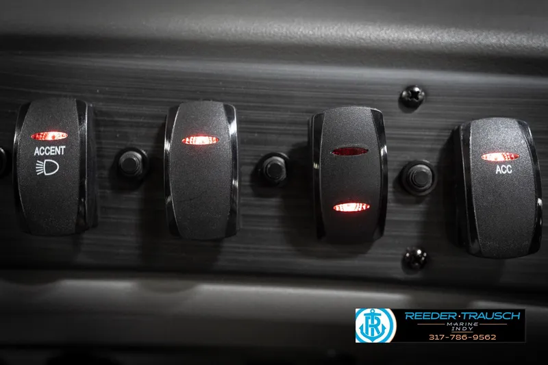 Slide: The Image of Garmin GPS display on 2026 Bennington 20 SSR boat, showing U.S. map coordinates. - 35