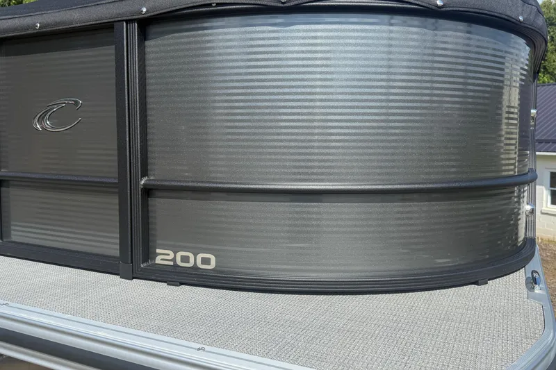 The Image of 2025 Crest Classic 200 pontoon boat, sleek design with metallic finish. - 0