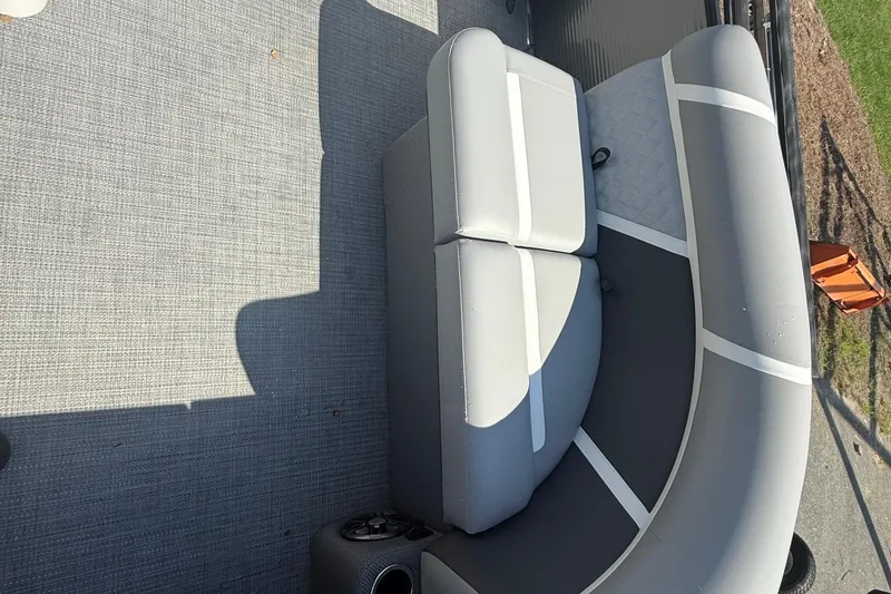 Slide: The Image of Gray seating on 2025 Crest Classic 200 boat, featuring modern design and comfortable upholstery. - 18