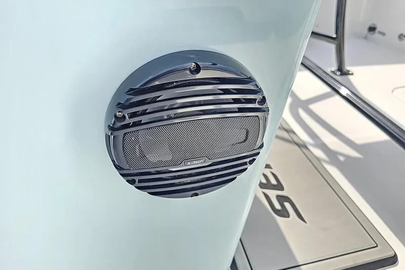 Slide: The Image of 2026 Sea Pro 202 Center Console boat with Audison speaker detail. - 29