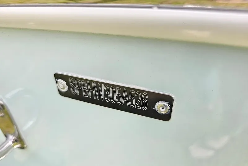 Slide: The Image of 2026 Sea Pro 202 Center Console boat identification plate with serial number. - 31
