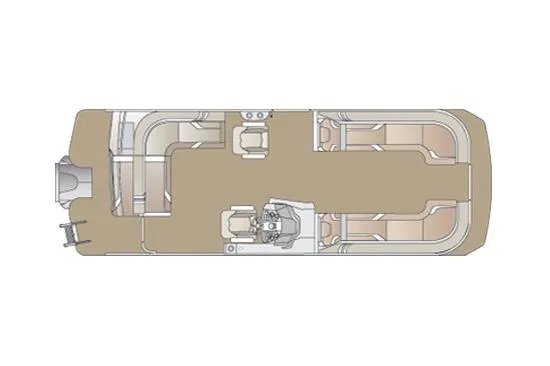 Slide: The Image of Top view layout of 2022 Crest Caribbean LX 230 SLS pontoon boat. - 18