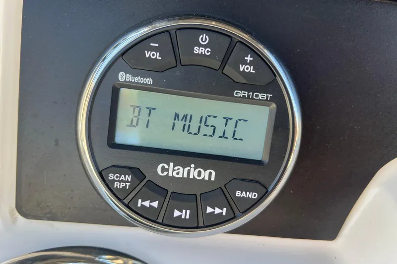 Slide: The Image of Clarion GR10BT Bluetooth stereo on 2023 Robalo R200 Center Console boat. - 12
